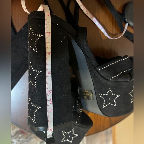Wrap Style Rhinestone Star Peep Toe Platform Heels Sz 9 - Picture 7 of 9
